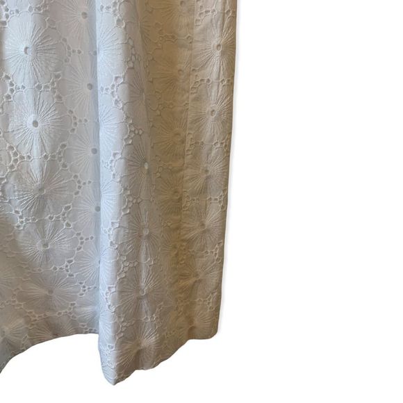 Tahari Arthur S Levine White Cotton Eyelet Sheath Dress Size 8 - Picture 5 of 13